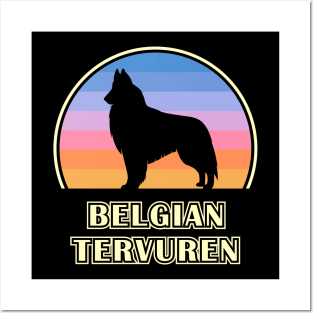 Belgian Tervuren Vintage Sunset Dog Posters and Art